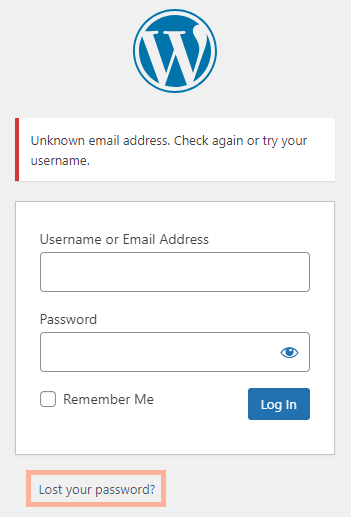 Clicking on the Lost your password? link on the WordPress login page.