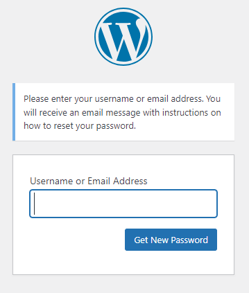 Entering the username or email to receive the password-reset email.