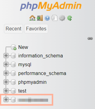 Accessing the WordPress database using phpMyAdmin.